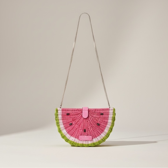 kate spade Handbags - Kate Spade Watermelon Wicker Crossbody Novelty Bag NWT Chain Strap
